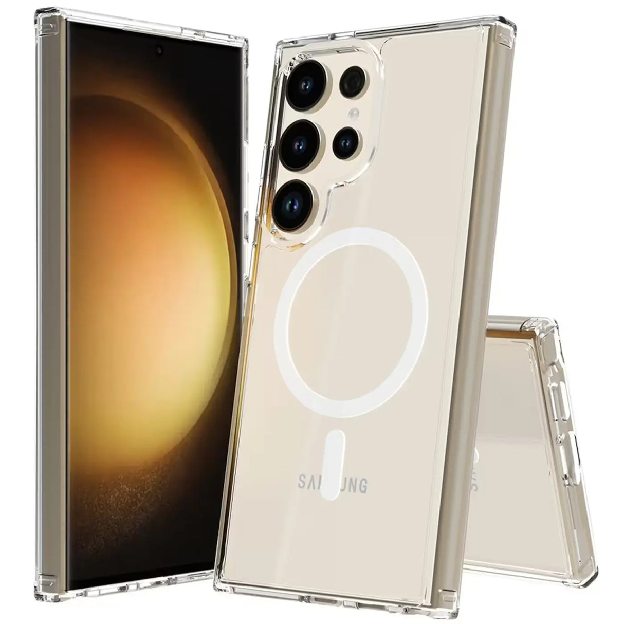 Sichere und elegante MagSafe Hülle für Samsung Galaxy S24 Ultra in Transparent