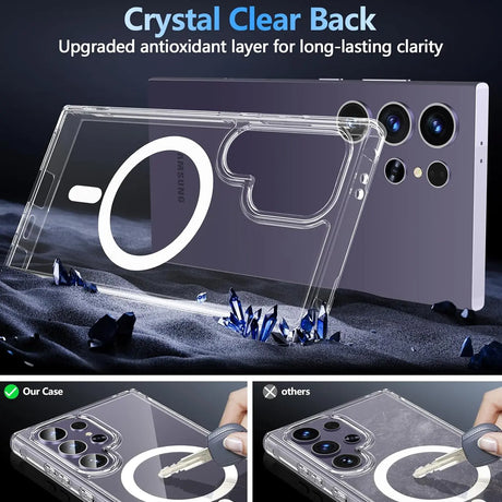 Sichere und elegante MagSafe Hülle für Samsung Galaxy S24 Ultra in Transparent