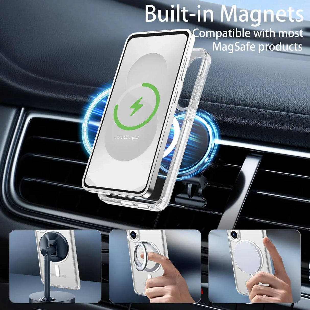Sichere und elegante MagSafe Hülle für Samsung Galaxy S25 Edge in Transparent