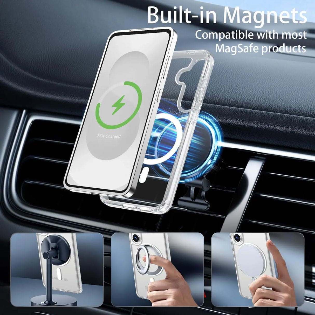 Sichere und elegante MagSafe Hülle für Samsung Galaxy S25 FE in Transparent