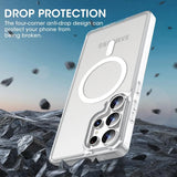 Transparente Silikonhülle mit MagSafe-Ring für Samsung Galaxy S26 Ultra, Rückansicht