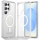 Transparente Silikonhülle mit MagSafe für Samsung S26 Ultra, Vorder- und Rückansicht