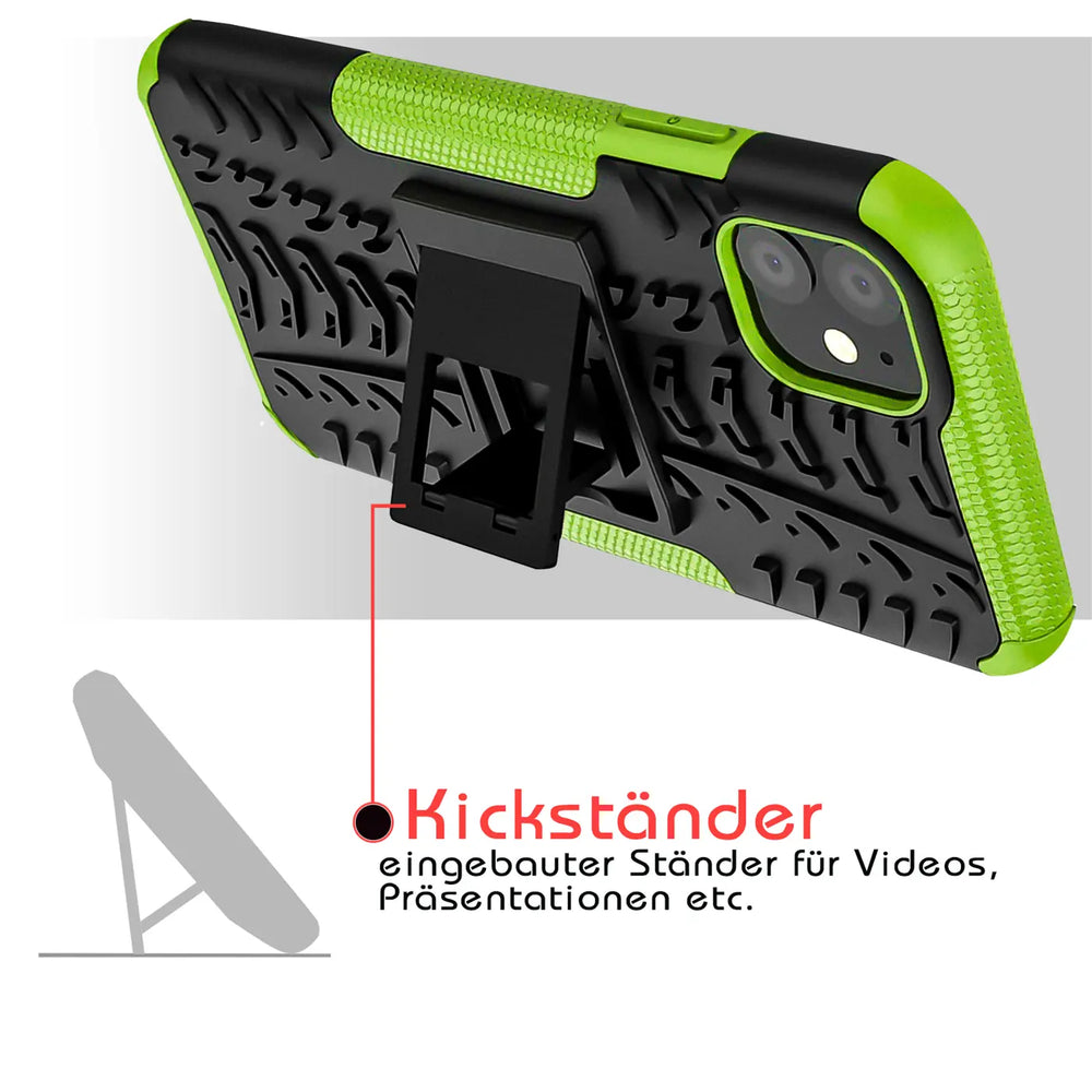 Sturzsichere, robuste Outdoor Handyhülle für iPhone 11 in Grün
