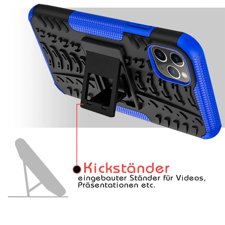 Sturzsichere, robuste Outdoor Handyhülle für iPhone 11 Pro in Blau