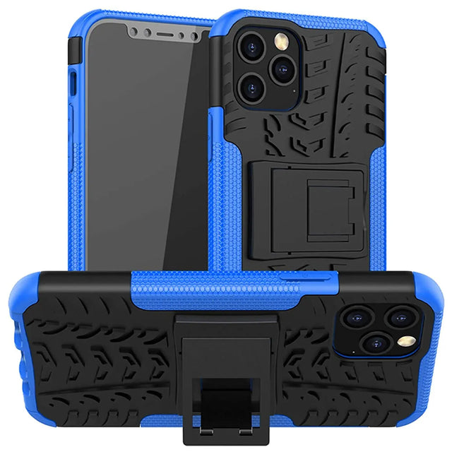 Sturzsichere, robuste Outdoor Handyhülle für iPhone 12 / 12 Pro in Blau