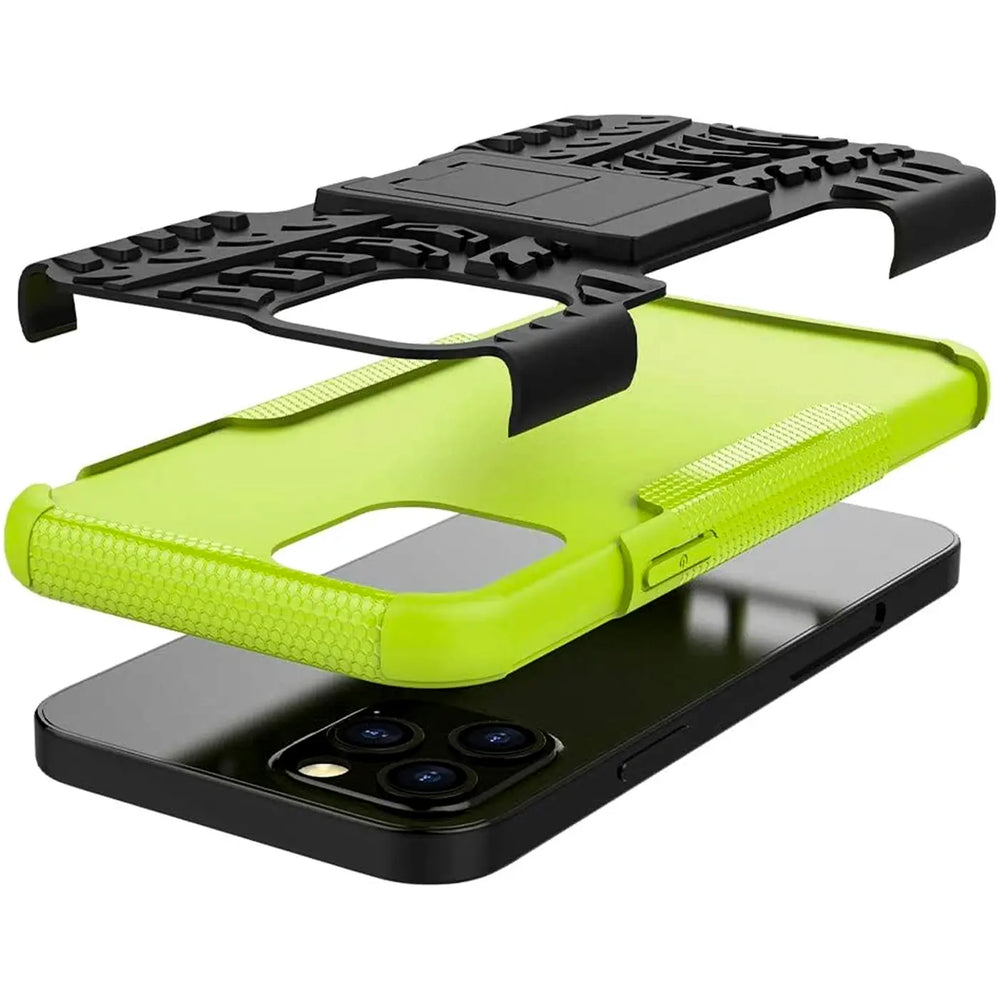 Sturzsichere, robuste Outdoor Handyhülle für iPhone 12 Pro Max in Grün