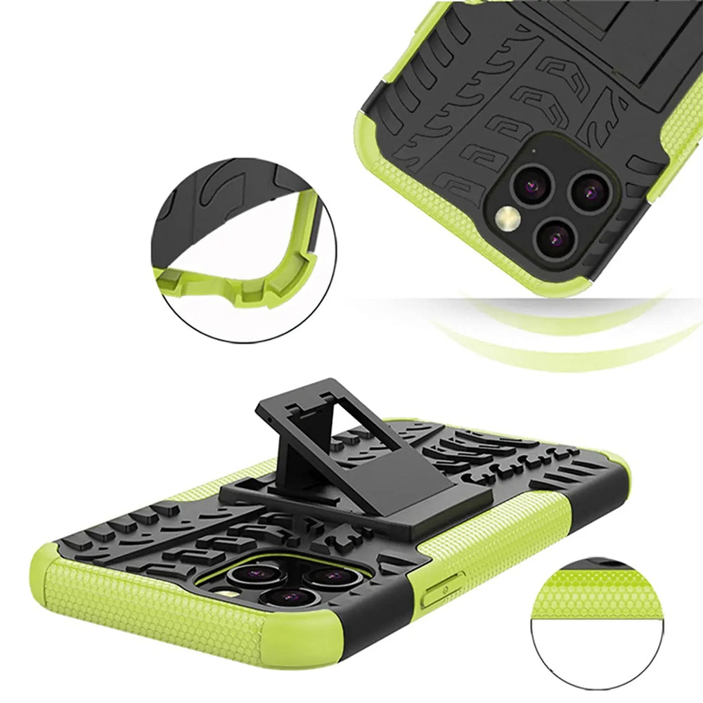 Sturzsichere, robuste Outdoor Handyhülle für iPhone 12 Pro Max in Grün