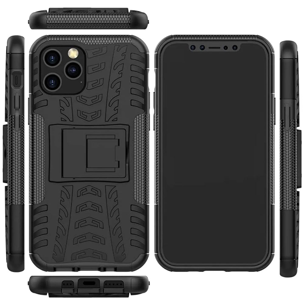 Sturzsichere, robuste Outdoor Handyhülle für iPhone 12 Pro Max in Schwarz