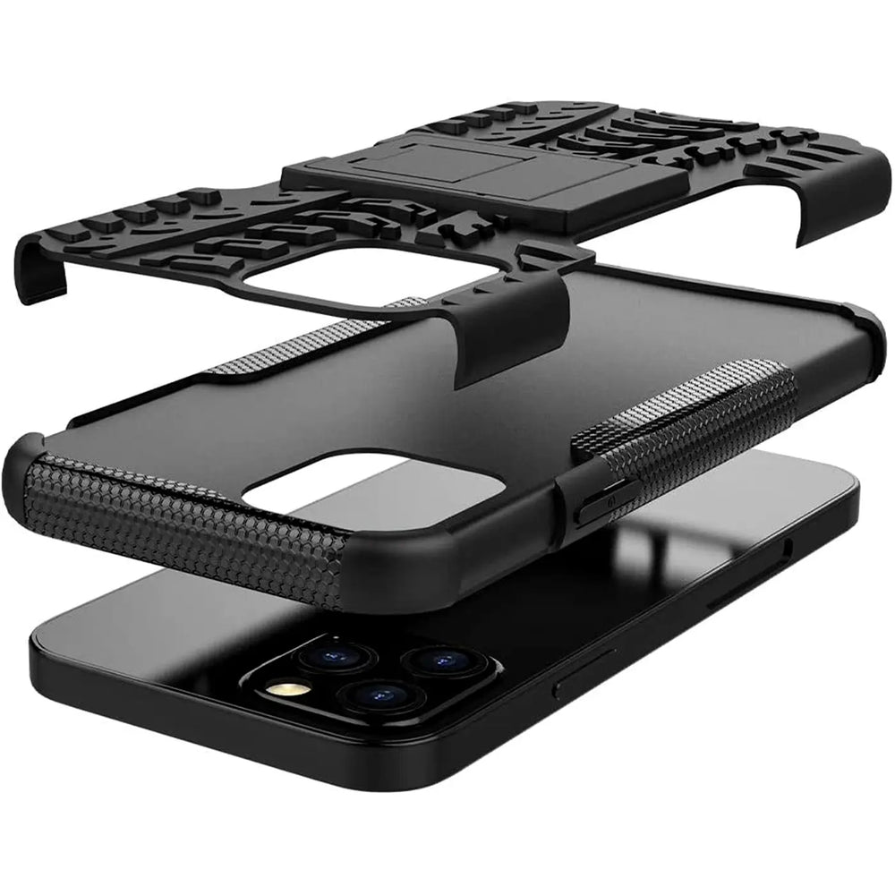Sturzsichere, robuste Outdoor Handyhülle für iPhone 12 Pro Max in Schwarz