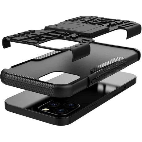 Sturzsichere, robuste Outdoor Handyhülle für iPhone 12 Pro Max in Schwarz