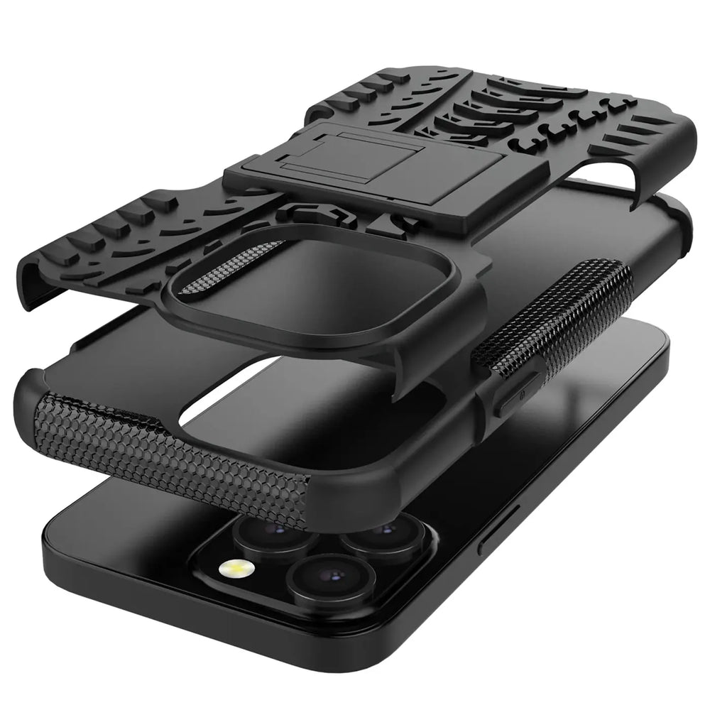 Sturzsichere, robuste Outdoor Handyhülle für iPhone 13 Pro in Schwarz