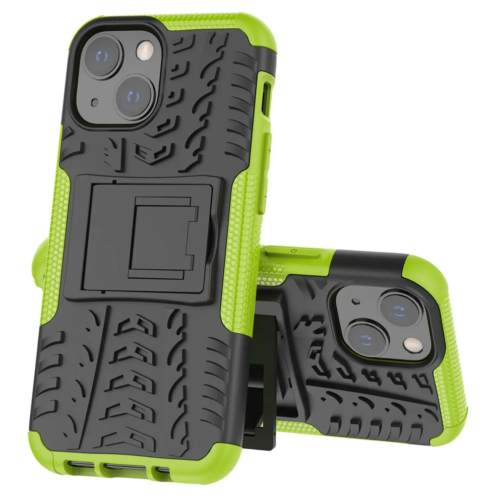 Sturzsichere, robuste Outdoor Handyhülle für iPhone 14 in Grün