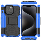Sturzsichere, robuste Outdoor Handyhülle für iPhone 15 Pro in Blau