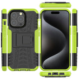 Sturzsichere, robuste Outdoor Handyhülle für iPhone 15 Pro in Grün