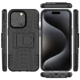 Sturzsichere, robuste Outdoor Handyhülle für iPhone 15 Pro Max in Schwarz