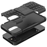 Sturzsichere, robuste Outdoor Handyhülle für iPhone 15 in Schwarz