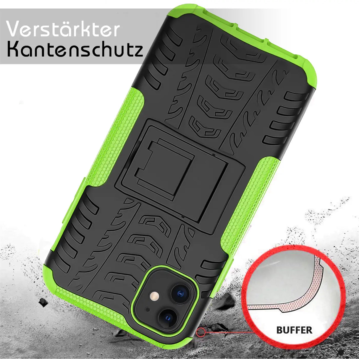 Sturzsichere, robuste Outdoor Handyhülle für iPhone 7 / 8 / SE 2 / SE 3 in Grün