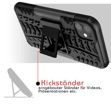 Sturzsichere, robuste Outdoor Handyhülle für iPhone 7 / 8 / SE 2 / SE 3 in Schwarz
