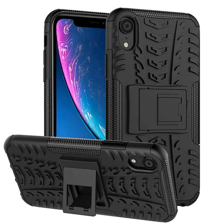 Sturzsichere, robuste Outdoor Handyhülle für iPhone XR in Schwarz