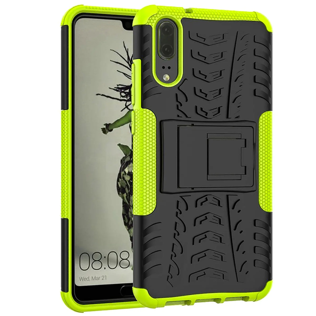 Sturzsichere, robuste Outdoor Handyhülle für Huawei P20 in Grün