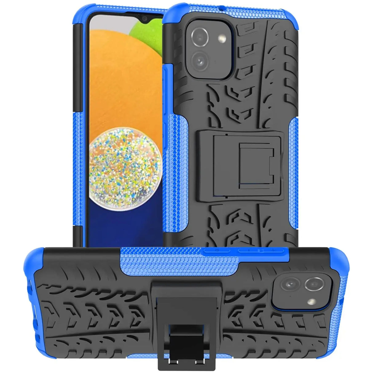 Sturzsichere, robuste Outdoor Handyhülle für Samsung Galaxy A03 in Blau