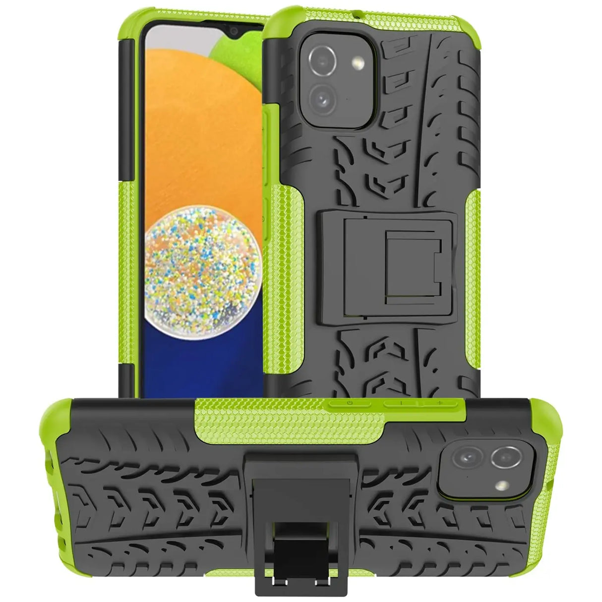 Sturzsichere, robuste Outdoor Handyhülle für Samsung Galaxy A03 in Grün