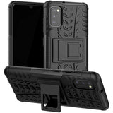 Sturzsichere, robuste Outdoor Handyhülle für Samsung Galaxy A03s in Schwarz