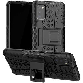 Sturzsichere, robuste Outdoor Handyhülle für Samsung Galaxy A03s in Schwarz
