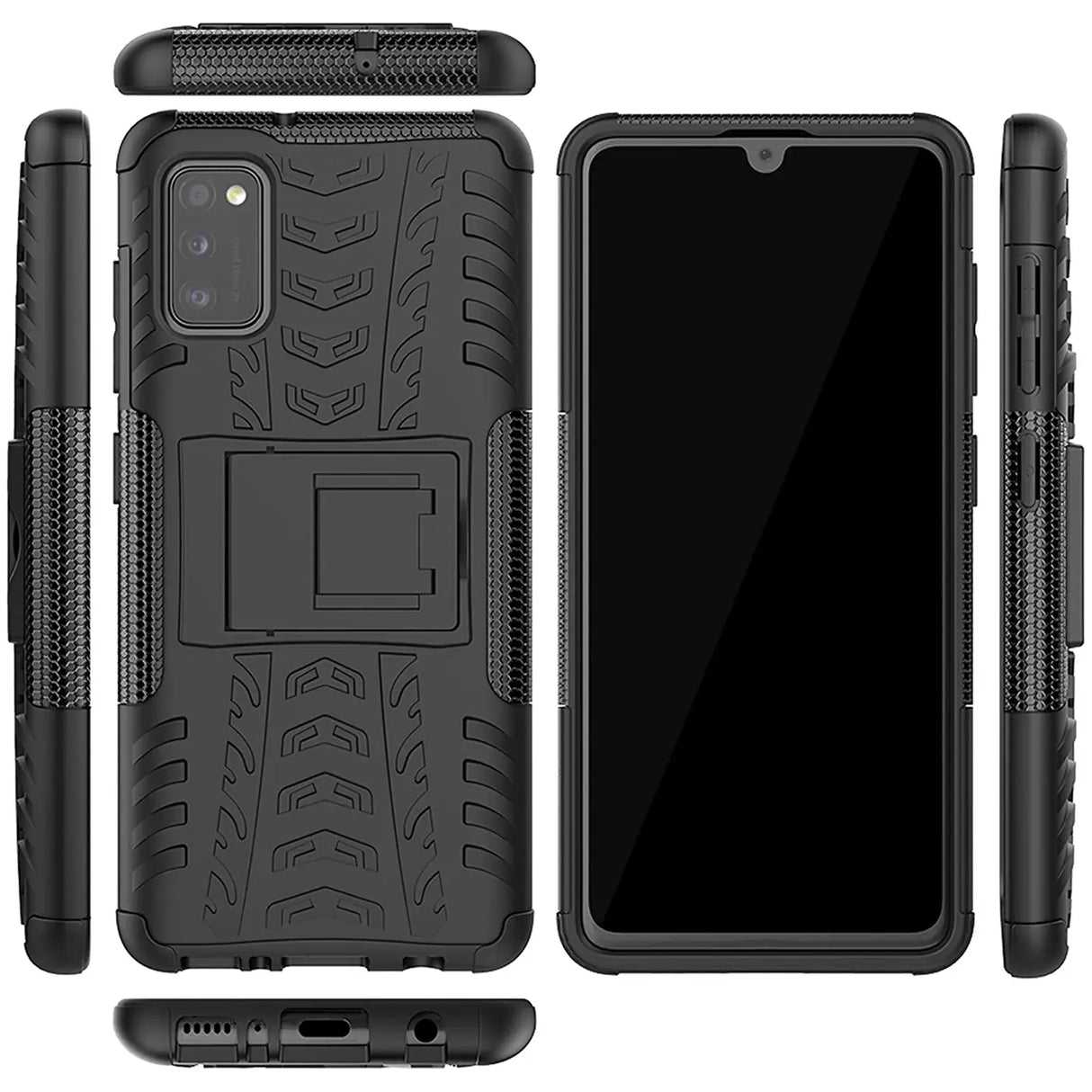 Sturzsichere, robuste Outdoor Handyhülle für Samsung Galaxy A03s in Schwarz