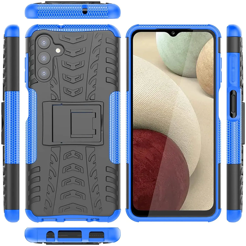 Sturzsichere, robuste Outdoor Handyhülle für Samsung Galaxy A14 4G / 5G in Blau