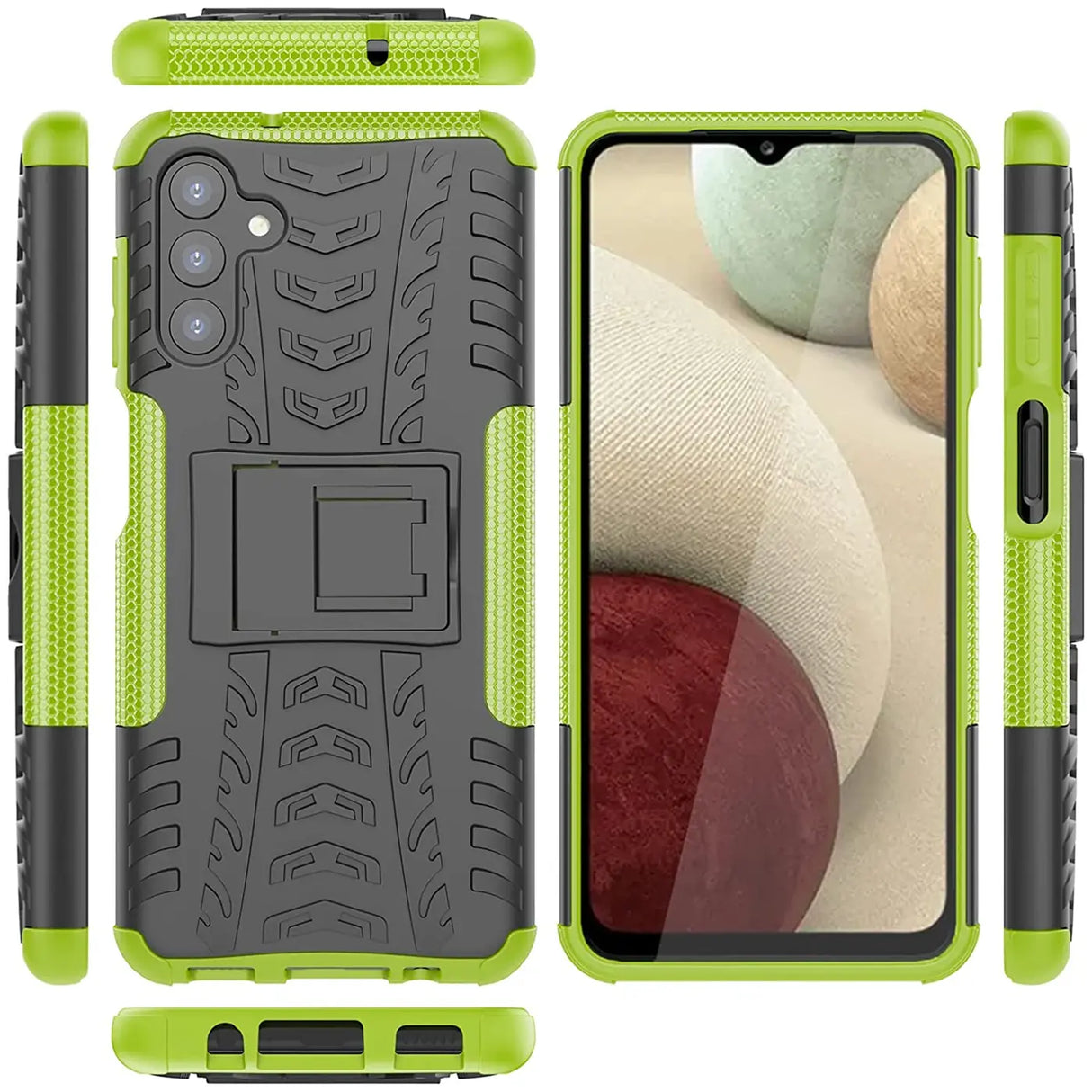 Sturzsichere, robuste Outdoor Handyhülle für Samsung Galaxy A14 4G / 5G in Grün