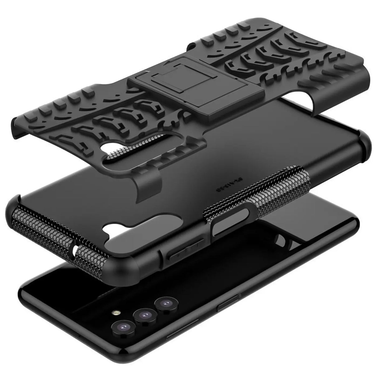 Sturzsichere, robuste Outdoor Handyhülle für Samsung Galaxy A14 4G / 5G in Schwarz