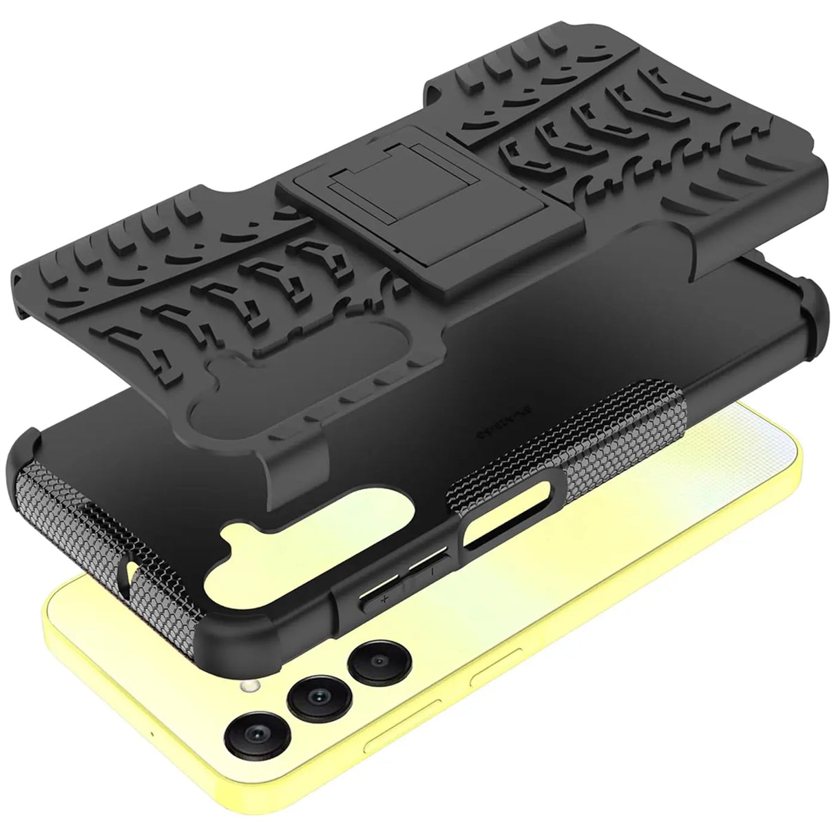 Sturzsichere, robuste Outdoor Handyhülle für Samsung Galaxy A15 4G / 5G in Schwarz