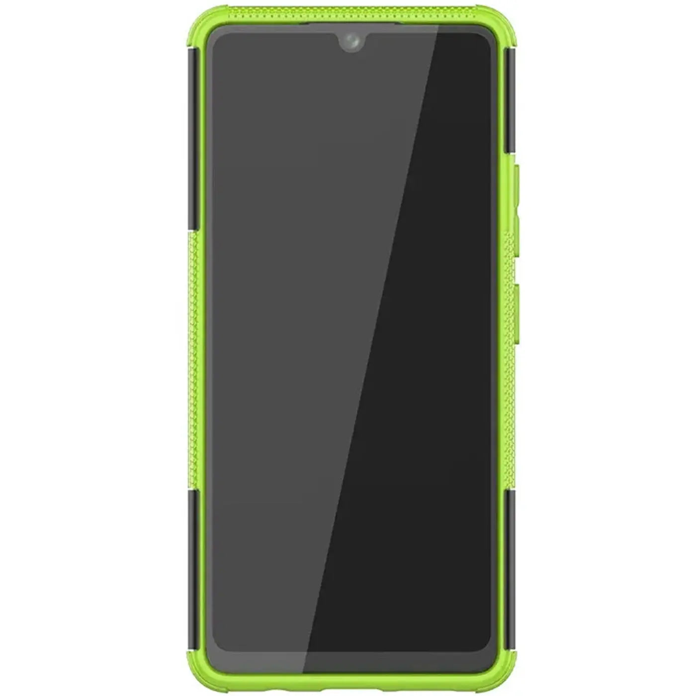 Grüne Outdoor-Hülle aus Kunststoff für Samsung Galaxy A22 4G/M32/M22, Frontansicht.