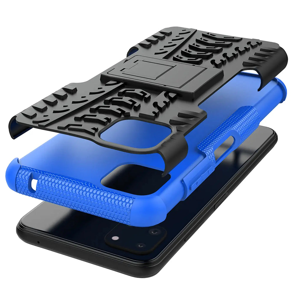 Sturzsichere, robuste Outdoor Handyhülle für Samsung Galaxy A22 5G in Blau