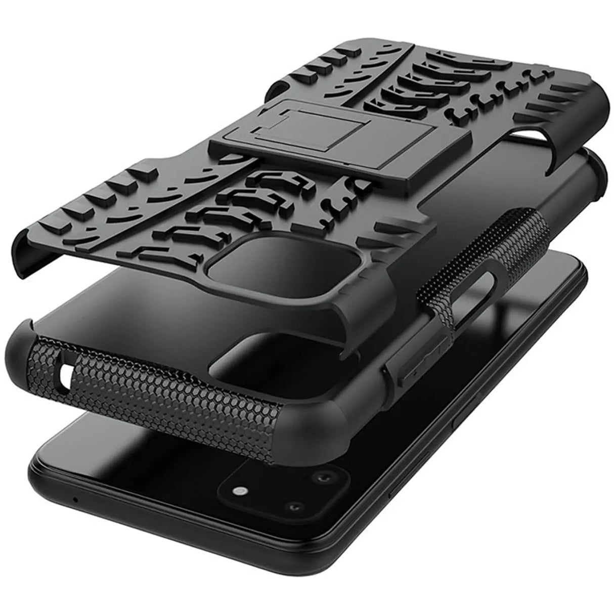 Sturzsichere, robuste Outdoor Handyhülle für Samsung Galaxy A22 5G in Schwarz