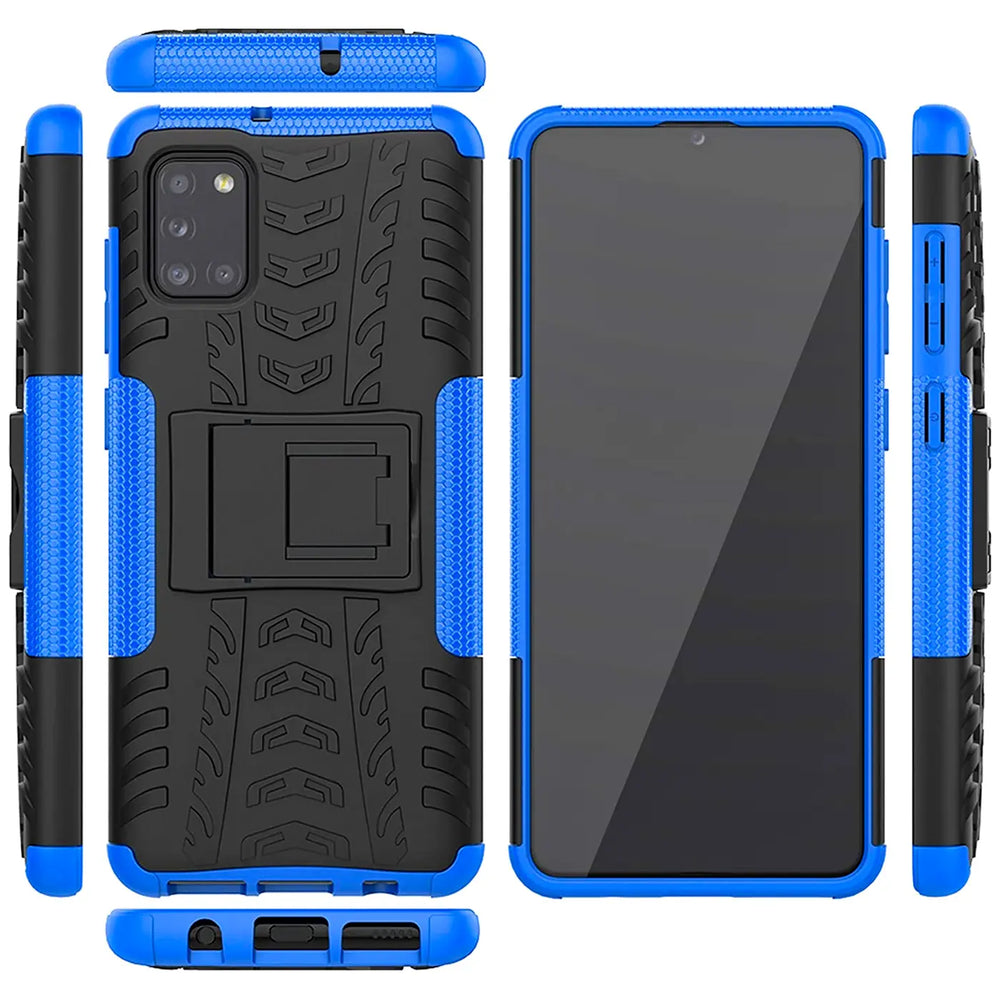 Sturzsichere, robuste Outdoor Handyhülle für Samsung Galaxy A31 in Blau