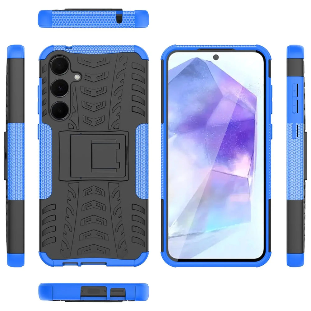 Blauer und schwarzer Outdoor-Schutz für Samsung Galaxy A36 5G, 2-teilig, stoßfest.