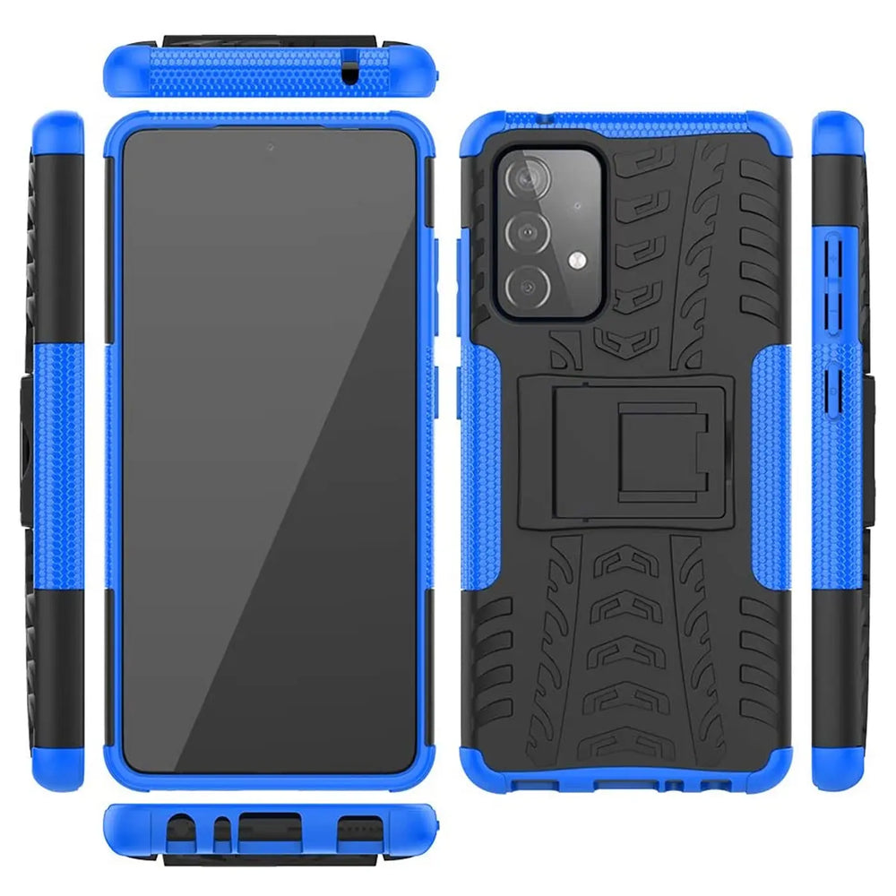 Blau-schwarze Outdoor-Hülle für Samsung Galaxy A52/A52 5G/A52S 5G, 2-teilig, stoßfest