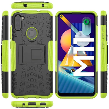 Sturzsichere, robuste Outdoor Handyhülle für Samsung Galaxy M11 in Grün