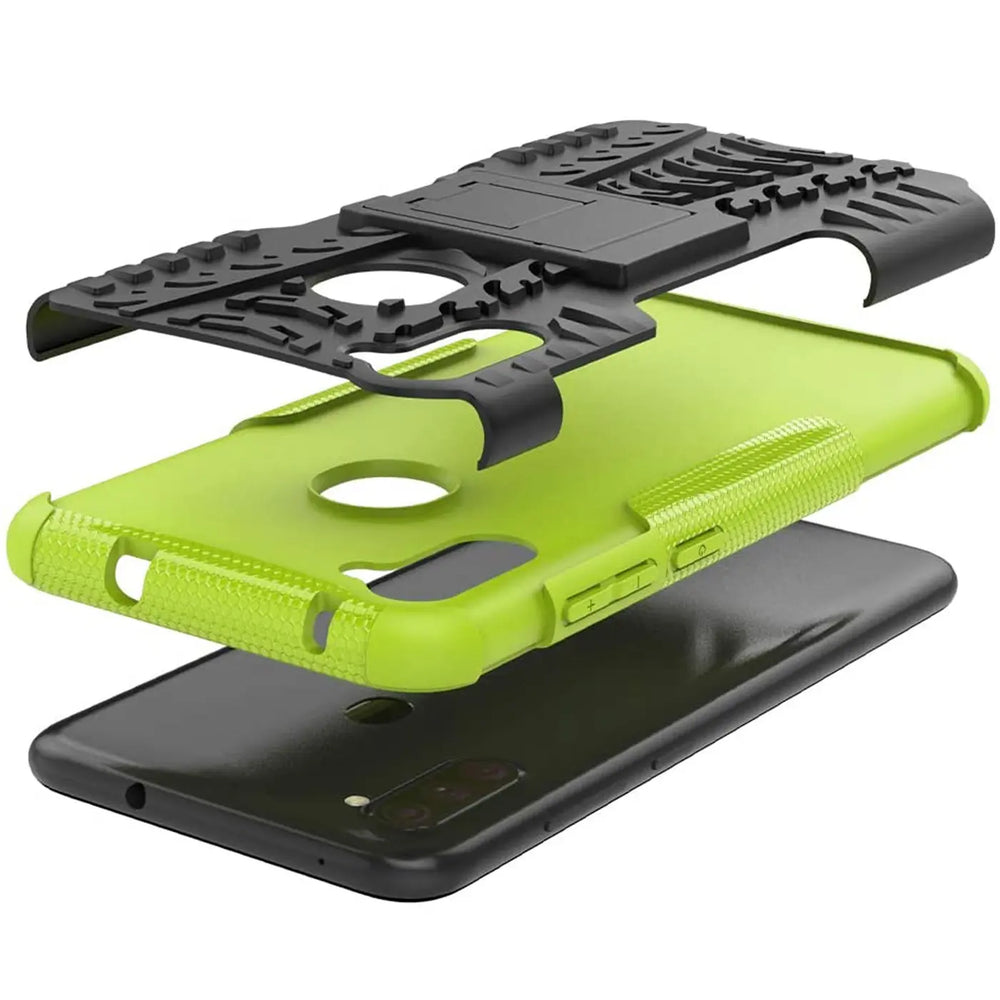 Sturzsichere, robuste Outdoor Handyhülle für Samsung Galaxy M11 in Grün