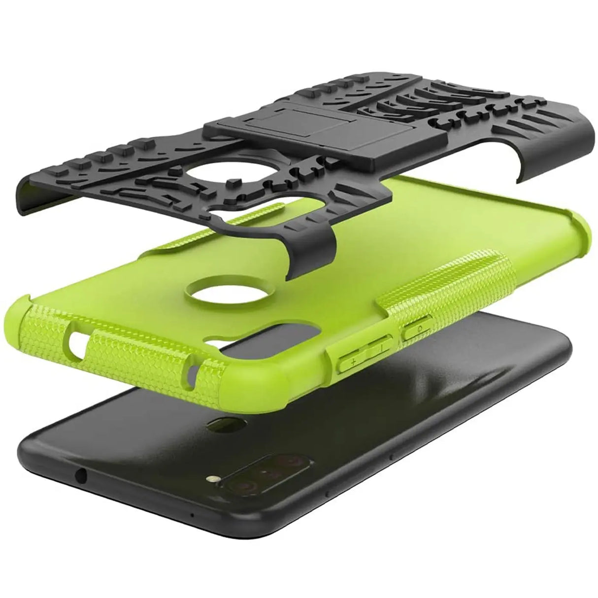 Sturzsichere, robuste Outdoor Handyhülle für Samsung Galaxy M11 in Grün