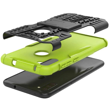 Sturzsichere, robuste Outdoor Handyhülle für Samsung Galaxy M11 in Grün
