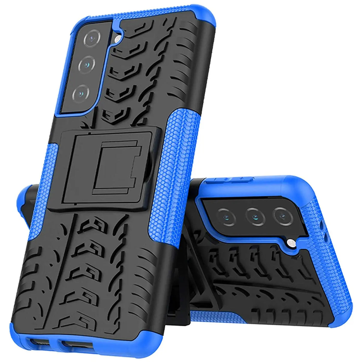 Sturzsichere, robuste Outdoor Handyhülle für Samsung Galaxy S21 FE in Blau