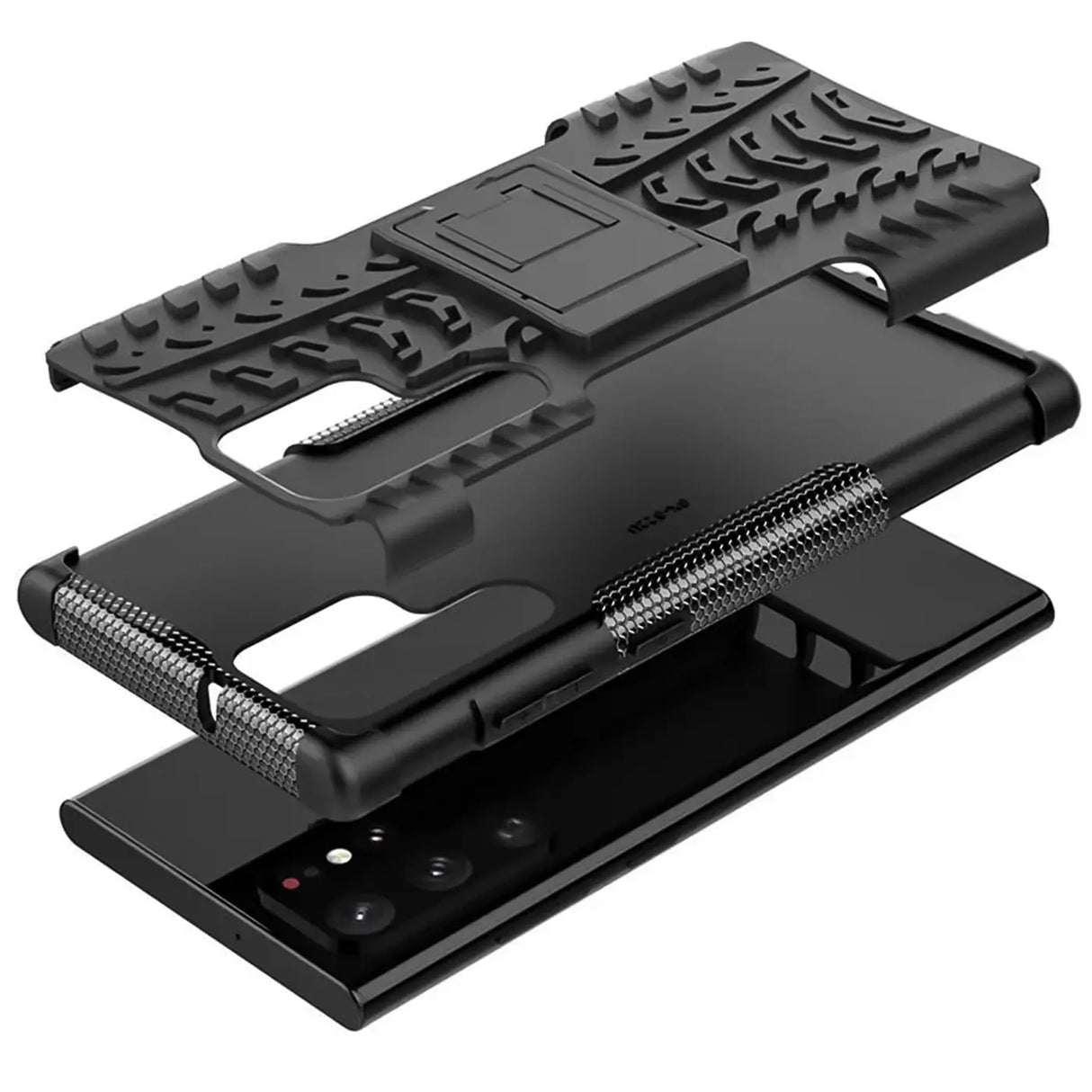 Sturzsichere, robuste Outdoor Handyhülle für Samsung Galaxy S23 Ultra in Schwarz