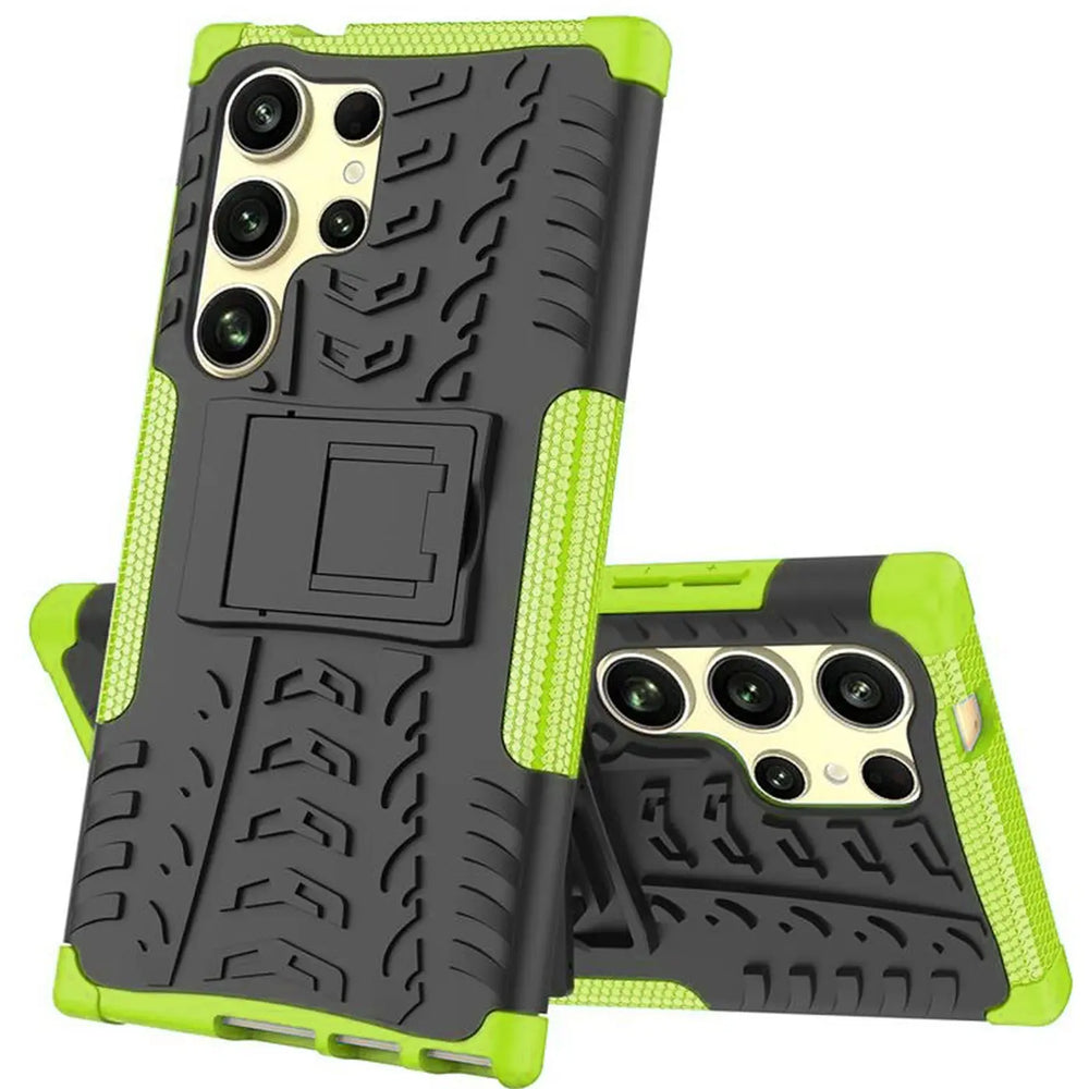 Sturzsichere, robuste Outdoor Handyhülle für Samsung Galaxy S24 Ultra in Grün