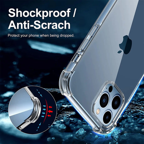Stoßdämpfende, durchsichtige Handyhülle für iPhone 13 Pro