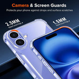 Stoßdämpfende, durchsichtige Handyhülle für iPhone 16 Plus