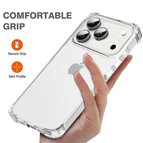 Stoßdämpfende, durchsichtige Handyhülle für iPhone 17 Pro