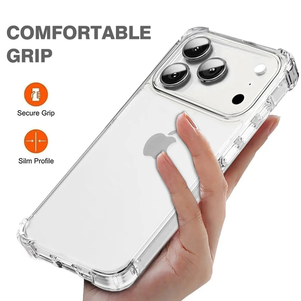Stoßdämpfende, durchsichtige Handyhülle für iPhone 17 Pro Max
